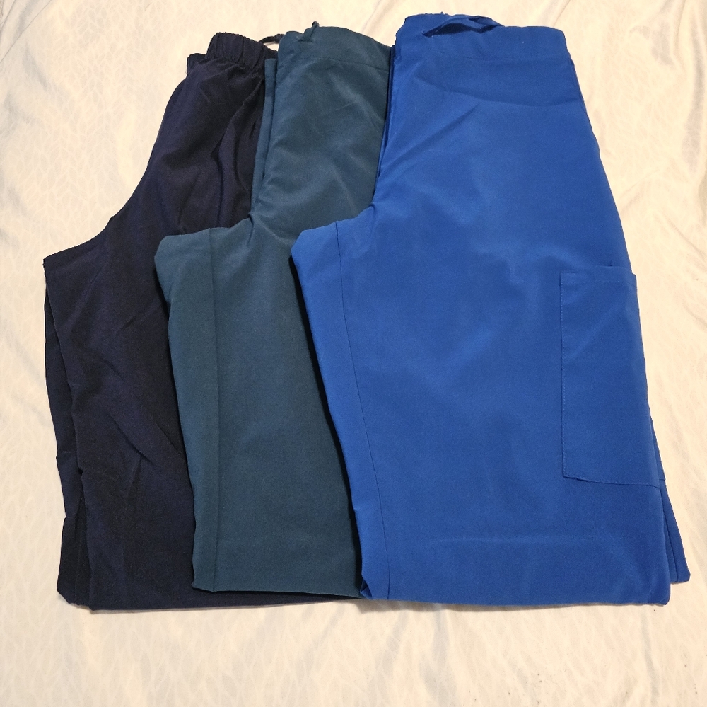 🔷️3 Items for$20🔷️ OPTIONS Scrub Pants Set of 3 Navy,teal Royal Blue Sz XS